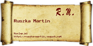 Ruszka Martin névjegykártya